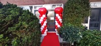 Ballonpilaar huwelijk trouwen hart rood wit