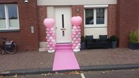 ballonpilaren ballonpilaar roze wit trouwen